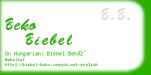 beko biebel business card